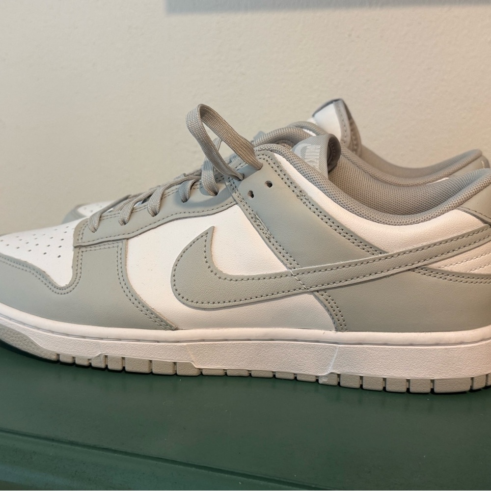 Nike Men's Dunk Low Light Gray and White Sneakers